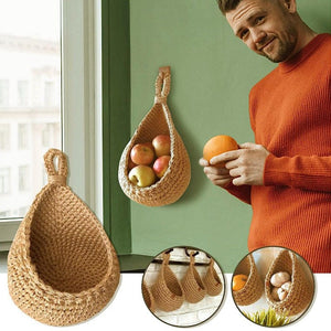 Handwoven Hanging Fruit and Vegetable Basket – yellow