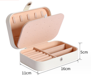 Portable jewelry storage box, large capacity jewelry rings – Pink