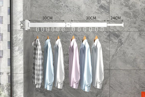 Retractable Cloth Drying Rack Folding Clothes Hanger Wall Mount – alternate view