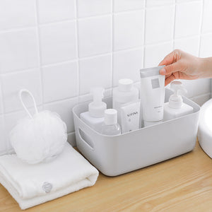 Plastic Storage Basket Bathroom Cosmetics Storage Basket Kitchen – Small White