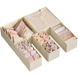 Dresser Drawer Organizers – Fabric Bins & Dividers: For Closet – Gray