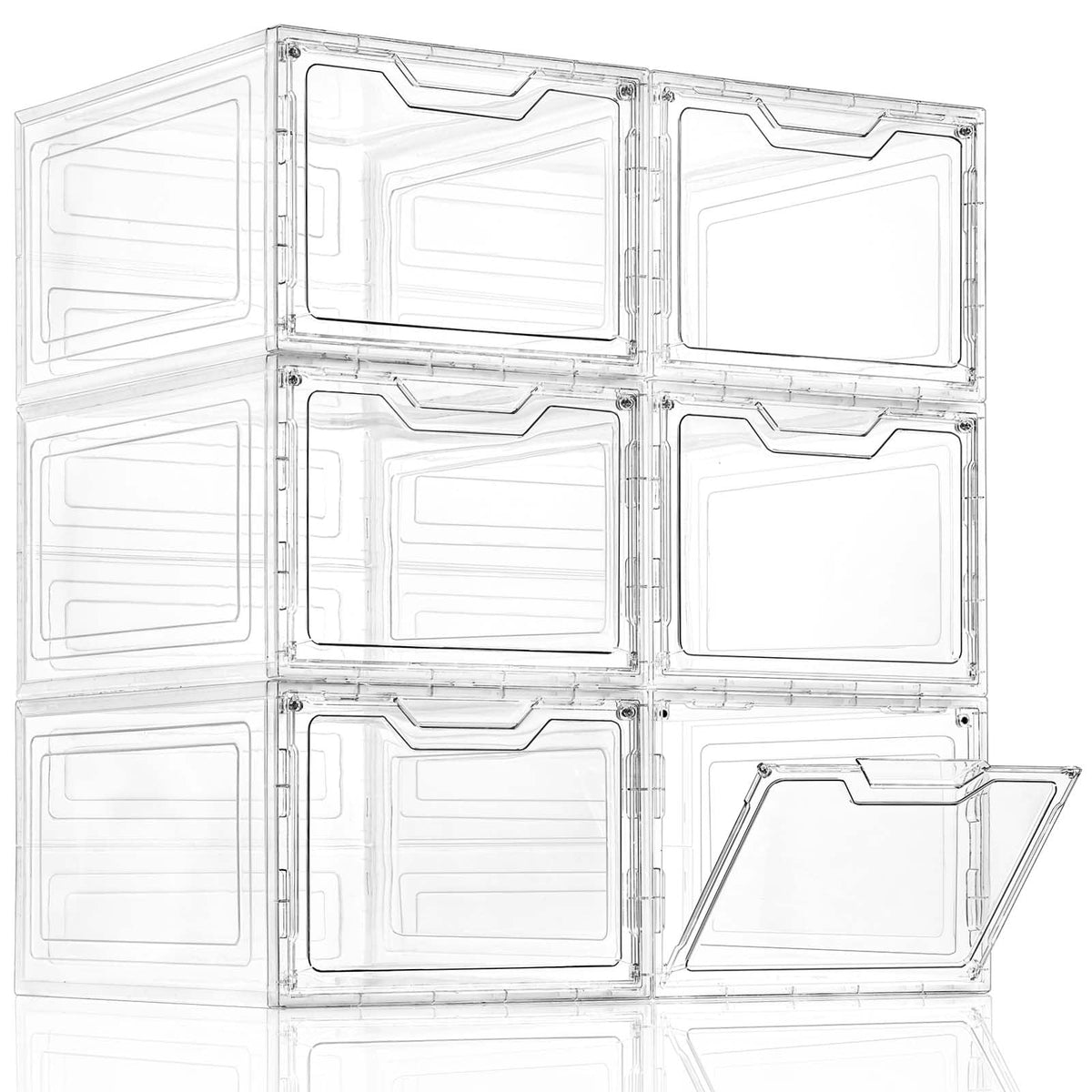 6-Pack 19-Quart Stackable Storage Bins with Lids – Clear-6Pack