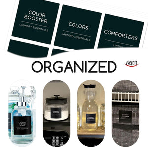 Minimalist Laundry & Home Organization Labels – Black, 144-Pack