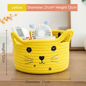 Handwoven Cotton Rope Storage Basket Dirty Clothes Basket Frame – alternate view