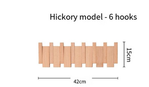 Piano-Key Folding Wall Coat Rack – Black Walnut 12 Hooks