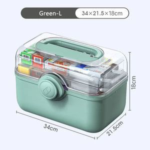 Large Capacity Family Medicine Organizer Box Portable First Aid Kit – alternate view