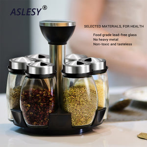 Rotating 7-Jar Spice Organizer Set – 120ML