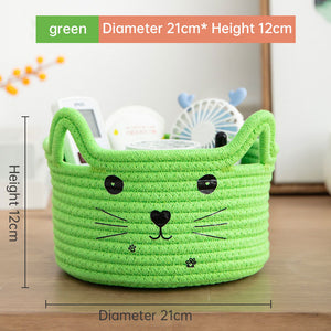 Handwoven Cotton Rope Storage Basket Dirty Clothes Basket Frame – alternate view