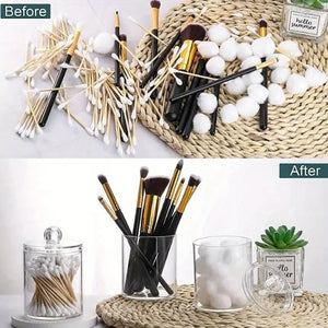 Clear Plastic Cotton Swab Holder and Bathroom Organizer – alternate view