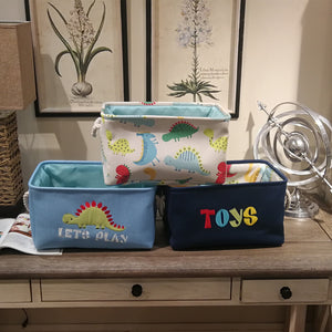 Embroidered Dinosaur Toy Storage Bin – Dinosaur Tovs