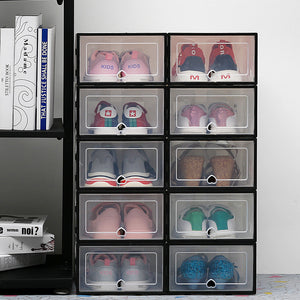6-Piece Stackable Clear Shoe Box Set – 6 pcs pink