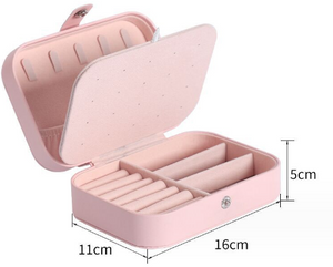 Portable jewelry storage box, large capacity jewelry rings – Black