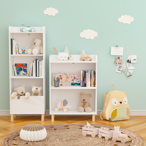 Kids 3-Tier Bookcase Children's Book Display Bookshelf Toy Storage – alternate view