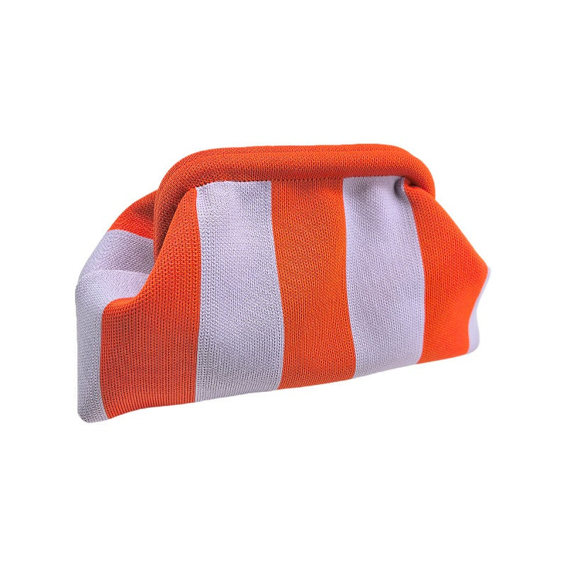 Cloud Bag Large Capacity Storage for Everyday Versatile Makeup Bag – White and black stripes