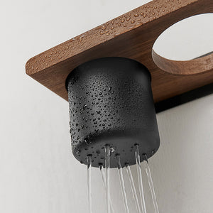 No-Drill Solid Wood Hair Tool Rack – Single cup