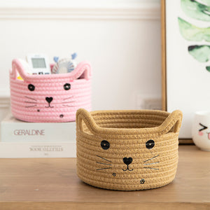 Handwoven Cotton Rope Storage Basket Dirty Clothes Basket Frame – Cat Earth Yellow