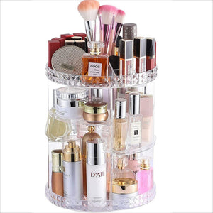 Rotating cosmetic storage box transparent desktop display rack – alternate view