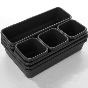 8-Piece Adjustable Drawer Organizer Tray Set – white