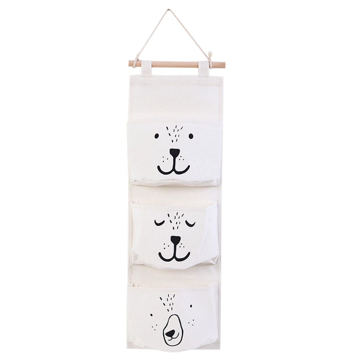 3-Pocket Hanging Handbag Organizer – Black