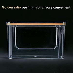 Stackable Trash Bag Dispenser & Storage Organizer with Bamboo Lid