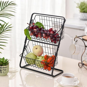Stainless Steel Multilayer Spice and Fruit Rack – Black