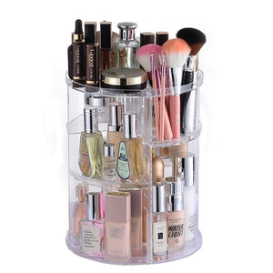 Rotating cosmetic storage box transparent desktop display rack – alternate view