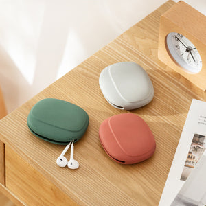 Silicone earphone cable bag Data cable storage case Silicone storage – grey