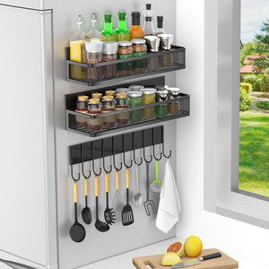 New Magnetic Shelf Moveable Magnetic Fridge Organizer Rack Seasoning – alternate view
