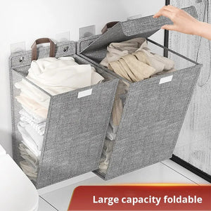 Dirty Clothes Basket Foldable Home Dormitory Multifunctional – Grey