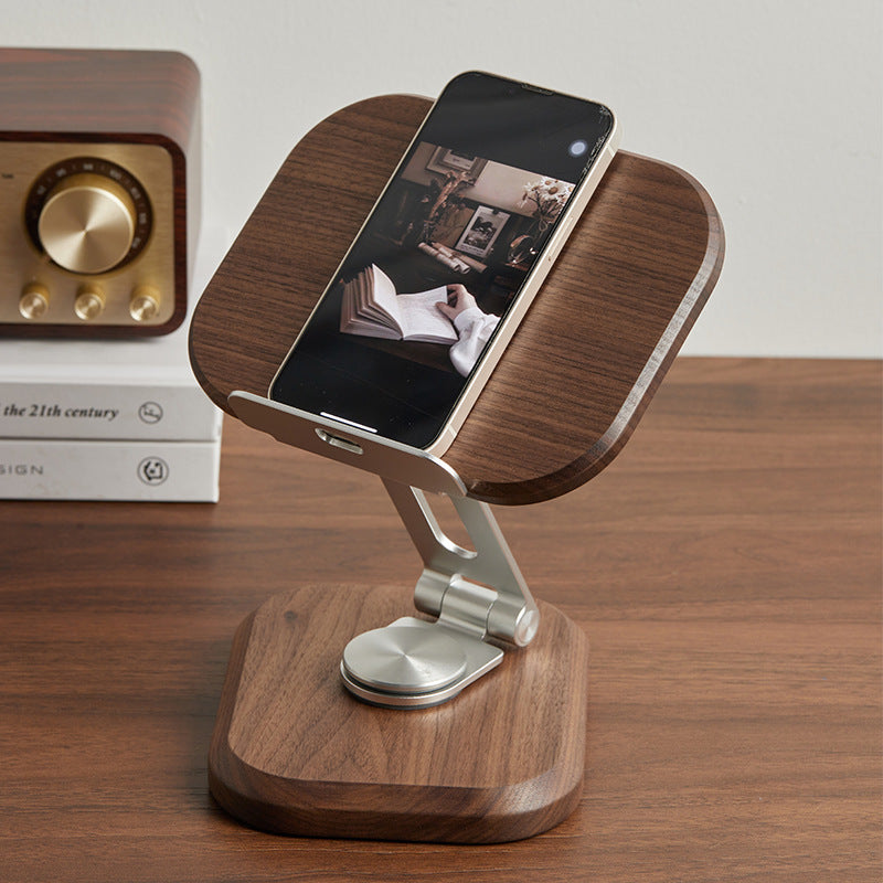 Adjustable Walnut Wood Tablet Stand – Tablet and Phone Holder