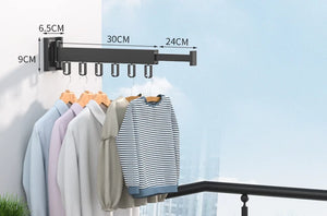 Retractable Cloth Drying Rack Folding Clothes Hanger Wall Mount – alternate view