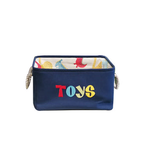 Embroidered Dinosaur Toy Storage Bin – alternate view