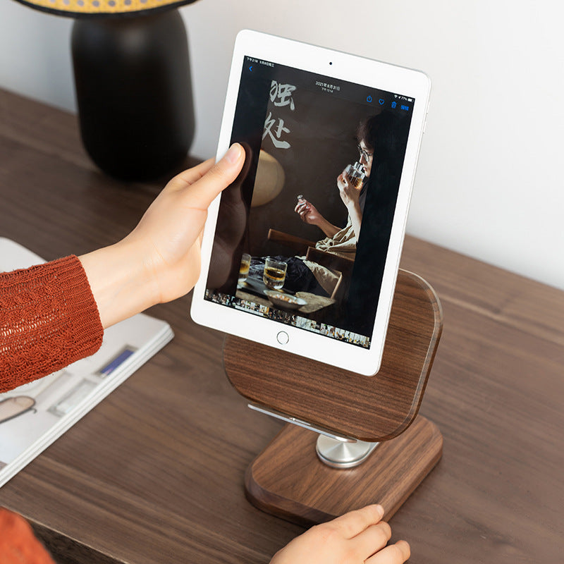 Adjustable Walnut Wood Tablet Stand – alternate view