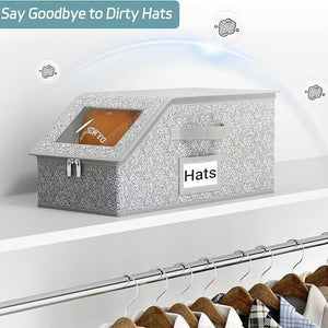 Zippered Hat Storage Box with Window – alternate view
