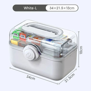 Large Capacity Family Medicine Organizer Box Portable First Aid Kit – alternate view