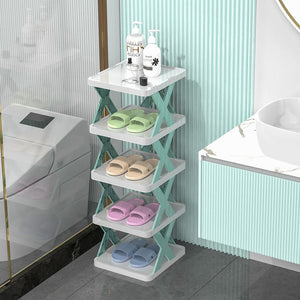 Korean Style Simple Creative Shoe Rack Door Front Dormitory Bathroom – Orange