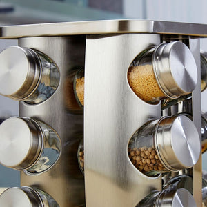 12-Piece Rotating Glass Spice Jar Set – alternate view