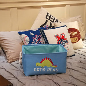 Embroidered Dinosaur Toy Storage Bin – alternate view