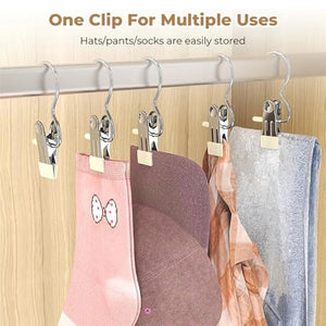 10pcs Stainless Steel Clothespins Laundry Clothes Pegs With Hook – alternate view