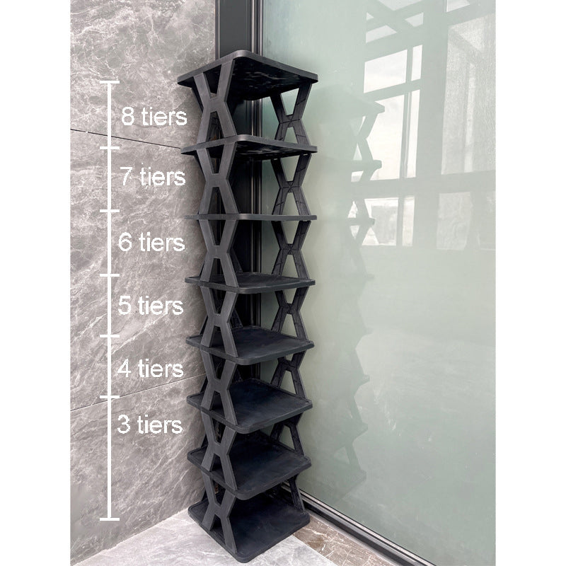 Stackable Plastic Shoe Rack – White