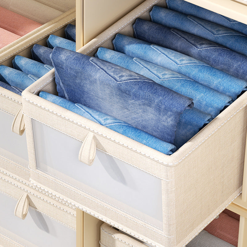 Visible foldable clothes storage box home wardrobe clothing storage – alternate view