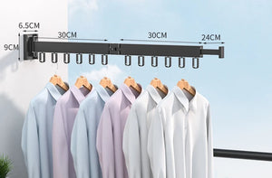 Retractable Cloth Drying Rack Folding Clothes Hanger Wall Mount – alternate view