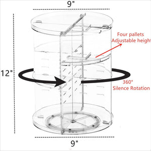 Rotating cosmetic storage box transparent desktop display rack – alternate view