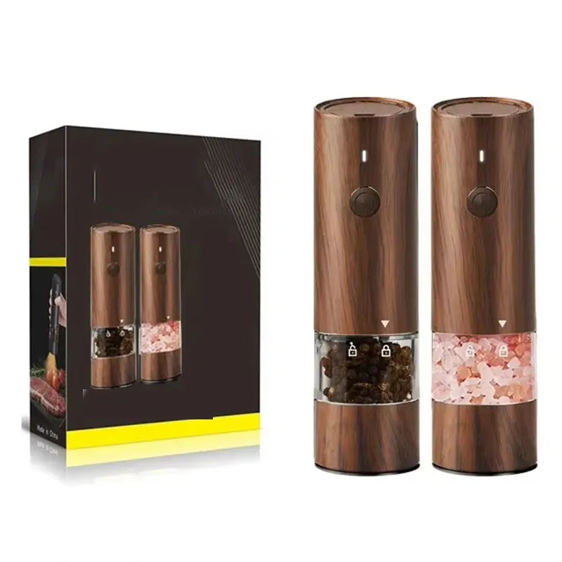 Electric Pepper Grinder Rechargeable Wood Grain