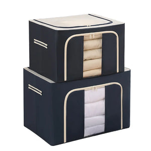 Foldable Fabric Storage Box with Metal Frame