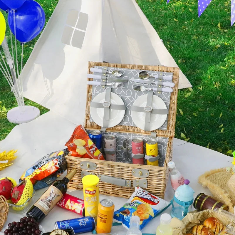 Wicker Picnic Basket Set Picnic Wicker Baskets