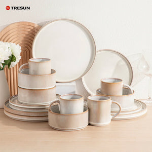 16-Piece Reactive Glaze Stoneware Dinnerware Set