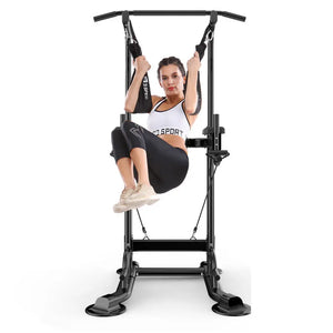Adjustable Home Gym Pull-Up Station with Bench and Rack