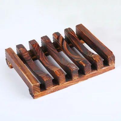 Carbonization Wooden Soap Dish Holder and Tray