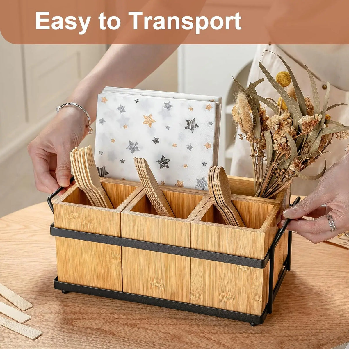 Metal Square Non-Waterproof Cutlery Holder